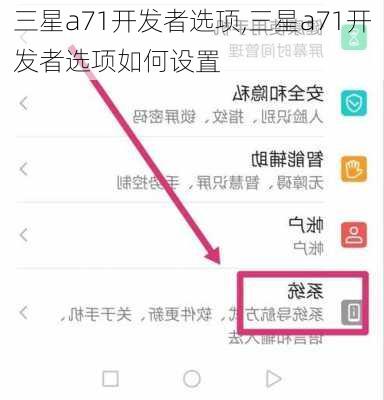 三星a71开发者选项,三星a71开发者选项如何设置