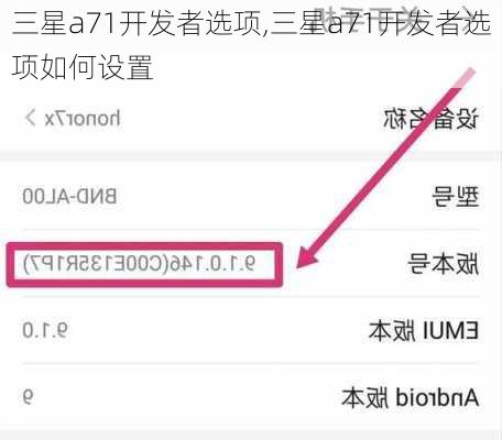 三星a71开发者选项,三星a71开发者选项如何设置