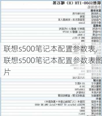 联想s500笔记本配置参数表,联想s500笔记本配置参数表图片