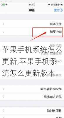 苹果手机系统怎么更新,苹果手机系统怎么更新版本