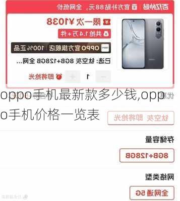 oppo手机最新款多少钱,oppo手机价格一览表