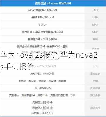 华为nova 2s报价,华为nova2s手机报价