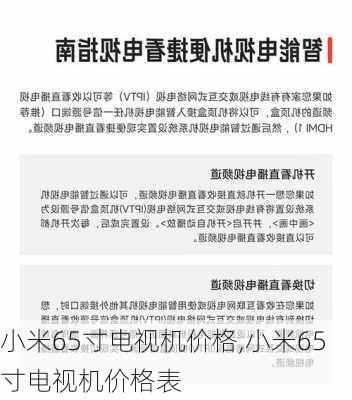 小米65寸电视机价格,小米65寸电视机价格表