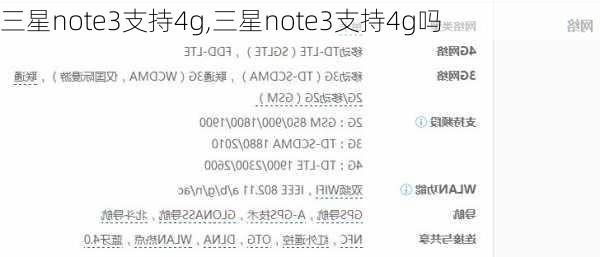 三星note3支持4g,三星note3支持4g吗