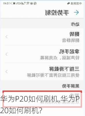 华为P20如何刷机,华为P20如何刷机?