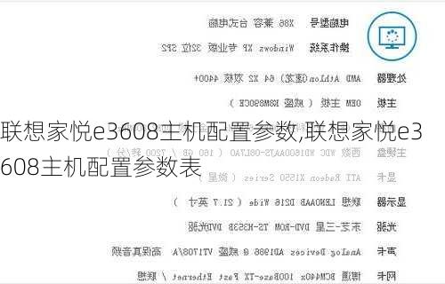 联想家悦e3608主机配置参数,联想家悦e3608主机配置参数表