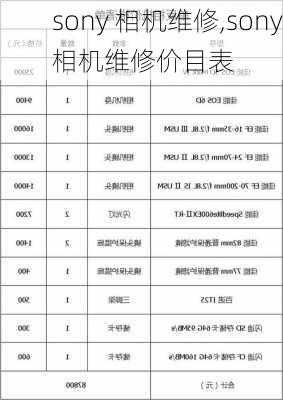 sony 相机维修,sony相机维修价目表