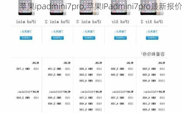 苹果ipadmini7pro,苹果IPadmini7pro最新报价