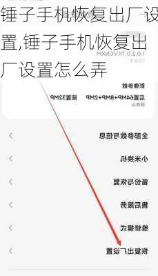 锤子手机恢复出厂设置,锤子手机恢复出厂设置怎么弄