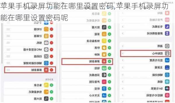 苹果手机录屏功能在哪里设置密码,苹果手机录屏功能在哪里设置密码呢