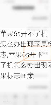 苹果6s开不了机怎么办出现苹果标志,苹果6s开不了机怎么办出现苹果标志图案