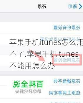 苹果手机itunes怎么用不了,苹果手机itunes不能用怎么办