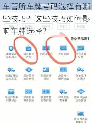 车管所车牌号码选择有哪些技巧？这些技巧如何影响车牌选择？