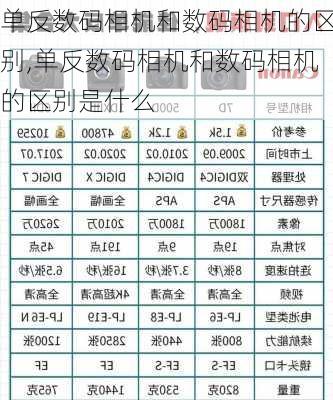 单反数码相机和数码相机的区别,单反数码相机和数码相机的区别是什么