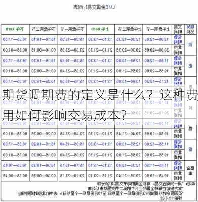 期货调期费的定义是什么？这种费用如何影响交易成本？