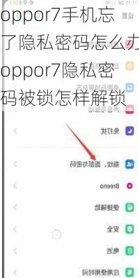 oppor7手机忘了隐私密码怎么办,oppor7隐私密码被锁怎样解锁