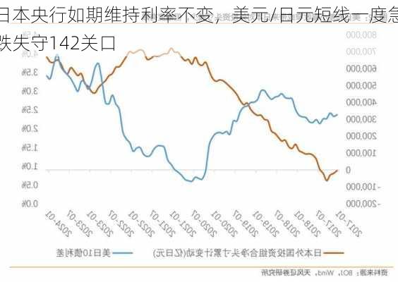 日本央行如期维持利率不变，美元/日元短线一度急跌失守142关口