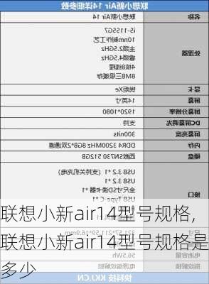 联想小新air14型号规格,联想小新air14型号规格是多少