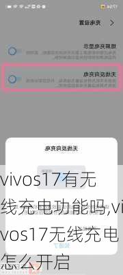 vivos17有无线充电功能吗,vivos17无线充电怎么开启