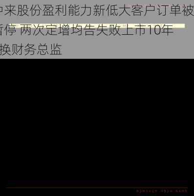 中来股份盈利能力新低大客户订单被暂停 两次定增均告失败上市10年6换财务总监