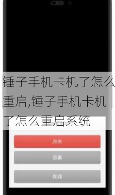 锤子手机卡机了怎么重启,锤子手机卡机了怎么重启系统