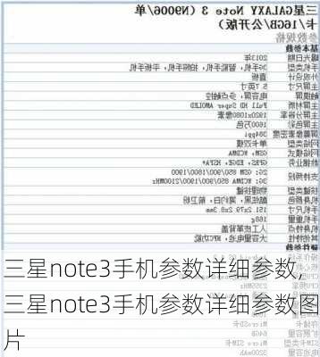 三星note3手机参数详细参数,三星note3手机参数详细参数图片