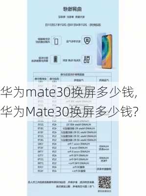 华为mate30换屏多少钱,华为Mate30换屏多少钱?