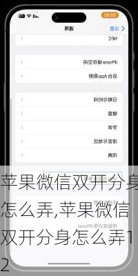 苹果微信双开分身怎么弄,苹果微信双开分身怎么弄12