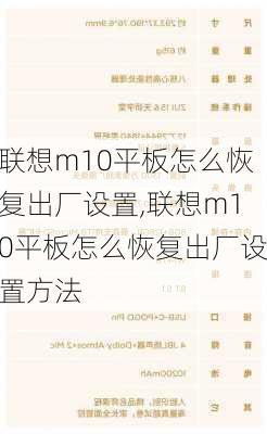 联想m10平板怎么恢复出厂设置,联想m10平板怎么恢复出厂设置方法