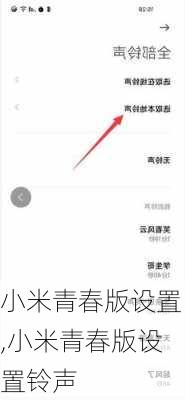 小米青春版设置,小米青春版设置铃声