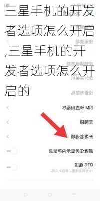 三星手机的开发者选项怎么开启,三星手机的开发者选项怎么开启的