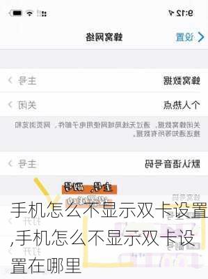 手机怎么不显示双卡设置,手机怎么不显示双卡设置在哪里