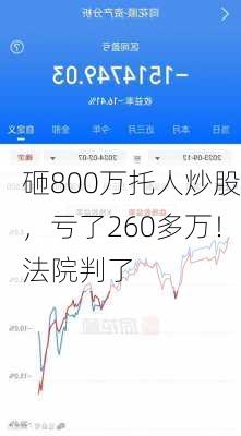 砸800万托人炒股，亏了260多万！法院判了