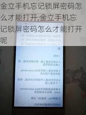 金立手机忘记锁屏密码怎么才能打开,金立手机忘记锁屏密码怎么才能打开呢