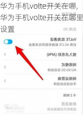 华为手机volte开关在哪,华为手机volte开关在哪里设置