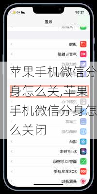 苹果手机微信分身怎么关,苹果手机微信分身怎么关闭