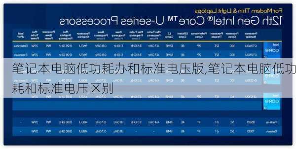 笔记本电脑低功耗办和标准电压版,笔记本电脑低功耗和标准电压区别