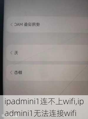 ipadmini1连不上wifi,ipadmini1无法连接wifi