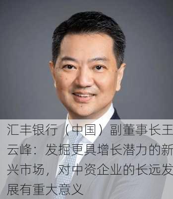 汇丰银行（中国）副董事长王云峰：发掘更具增长潜力的新兴市场，对中资企业的长远发展有重大意义