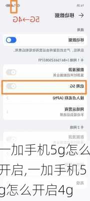 一加手机5g怎么开启,一加手机5g怎么开启4g