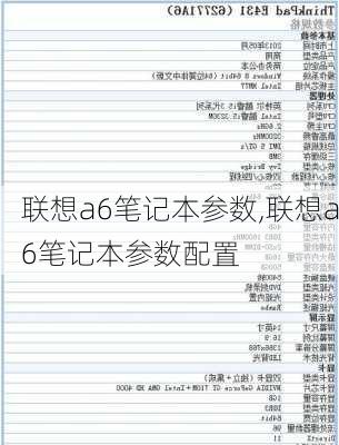 联想a6笔记本参数,联想a6笔记本参数配置