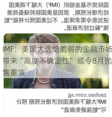 IMF：美国大选给脆弱的金融市场带来“高度不确定性” 或令8月抛售重演