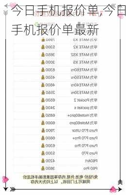 今日手机报价单,今日手机报价单最新
