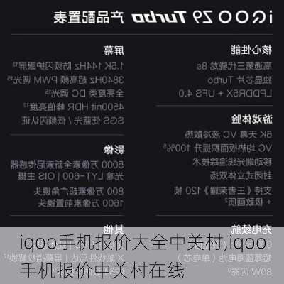 iqoo手机报价大全中关村,iqoo手机报价中关村在线