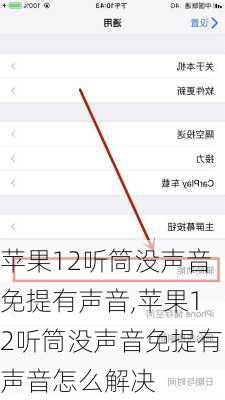 苹果12听筒没声音免提有声音,苹果12听筒没声音免提有声音怎么解决