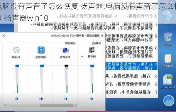 电脑没有声音了怎么恢复 扬声器,电脑没有声音了怎么恢复 扬声器win10