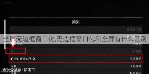 全屏无边框窗口化,无边框窗口化和全屏有什么区别