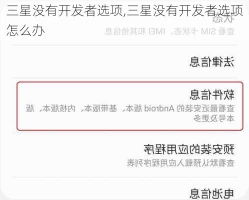 三星没有开发者选项,三星没有开发者选项怎么办