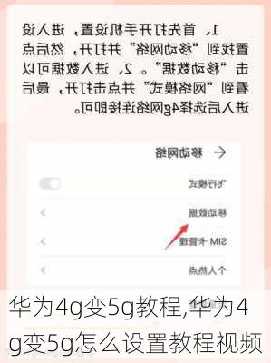 华为4g变5g教程,华为4g变5g怎么设置教程视频