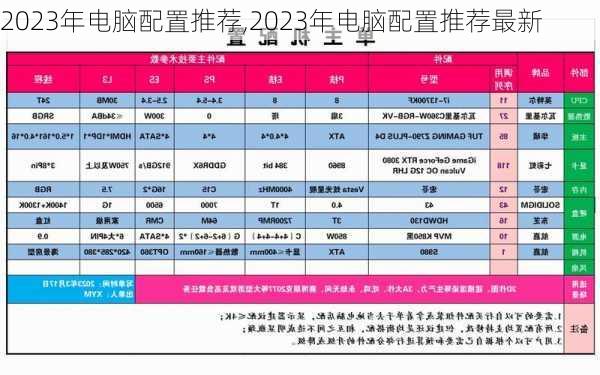 2023年电脑配置推荐,2023年电脑配置推荐最新